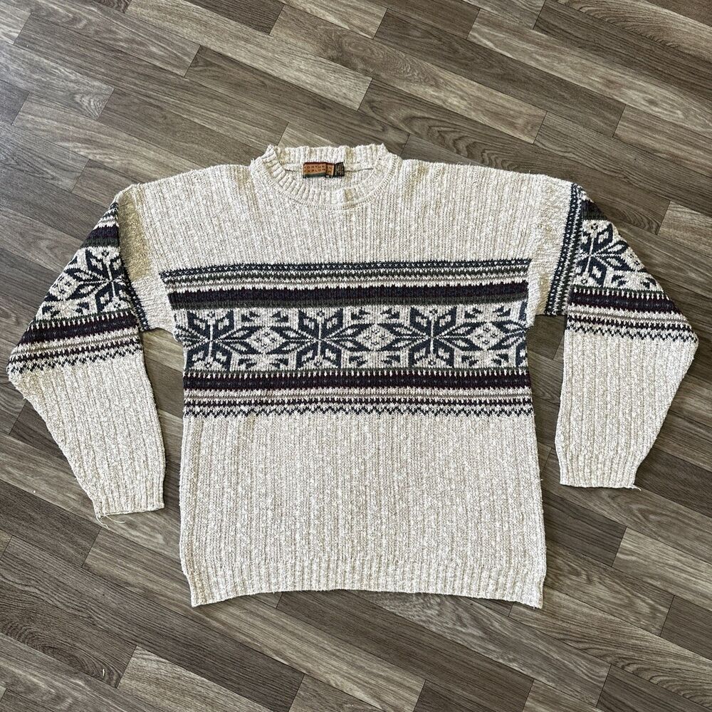 Vintage Northern Explorer Fair Isle Nordic Sweater; Mens XL; Made in USA; Aztec
